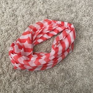 Women’s Coral/White Stripe Scarf